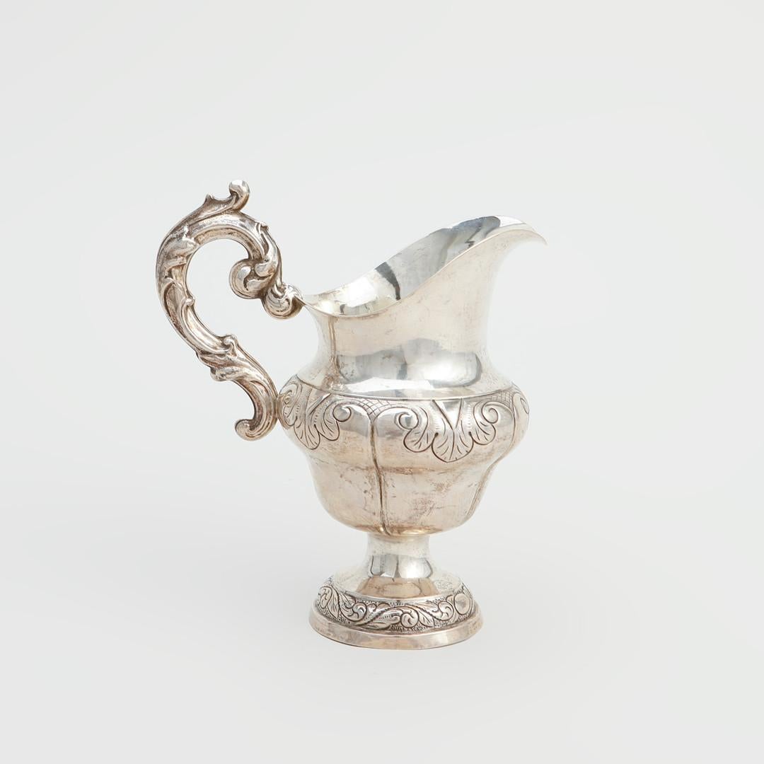 Swedish Antique Silver Cream Jug Rococo Style, Decorative Objects Gold Gilding Inside For Sale