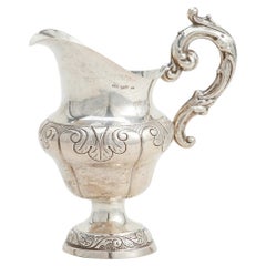 Jarra de Crema de Plata Antigua Estilo Rococó, Objetos Decorativos Dorado Interior