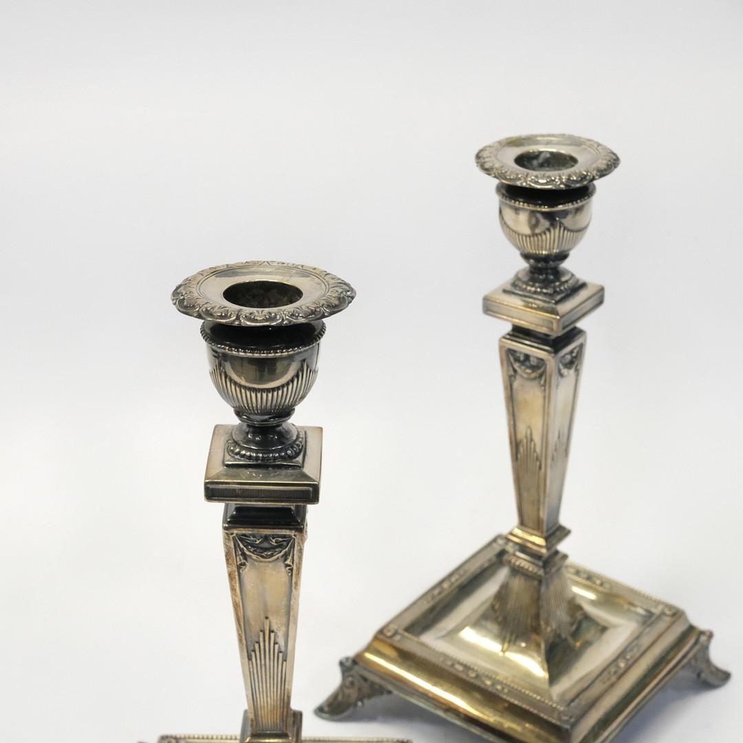 Taza de plata antigua y un par de candelabros Taza decorativa rococó europea principios del siglo XX en venta