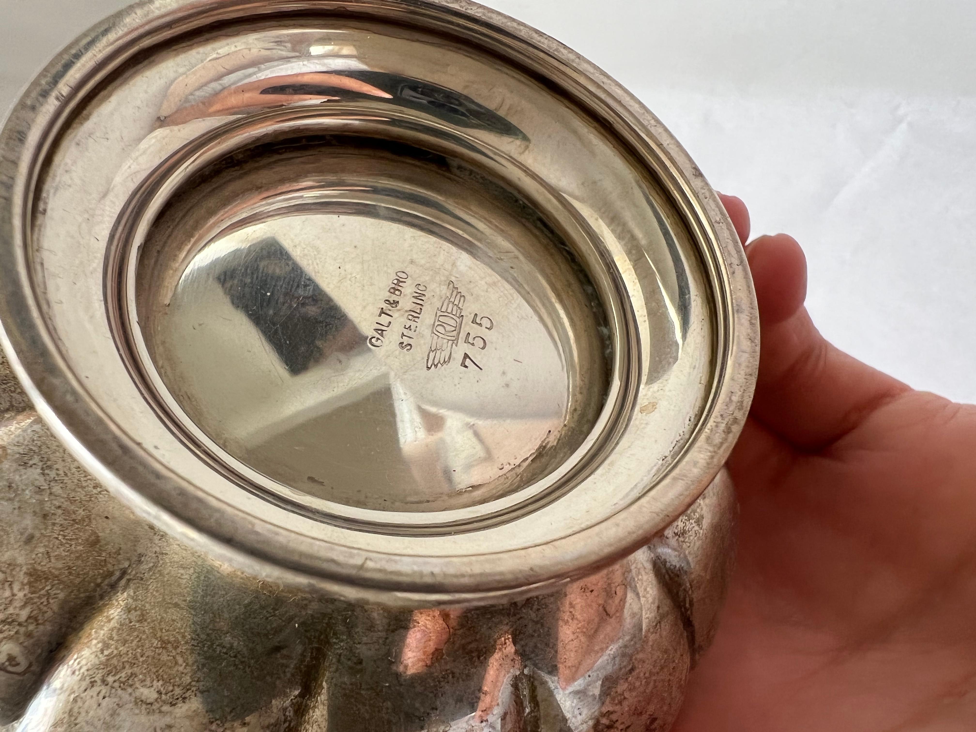 Antique Silver Cup Bowl Set Galt Vintage Estate Classic Decoration Kitchenware In Fair Condition For Sale In Oakton, VA