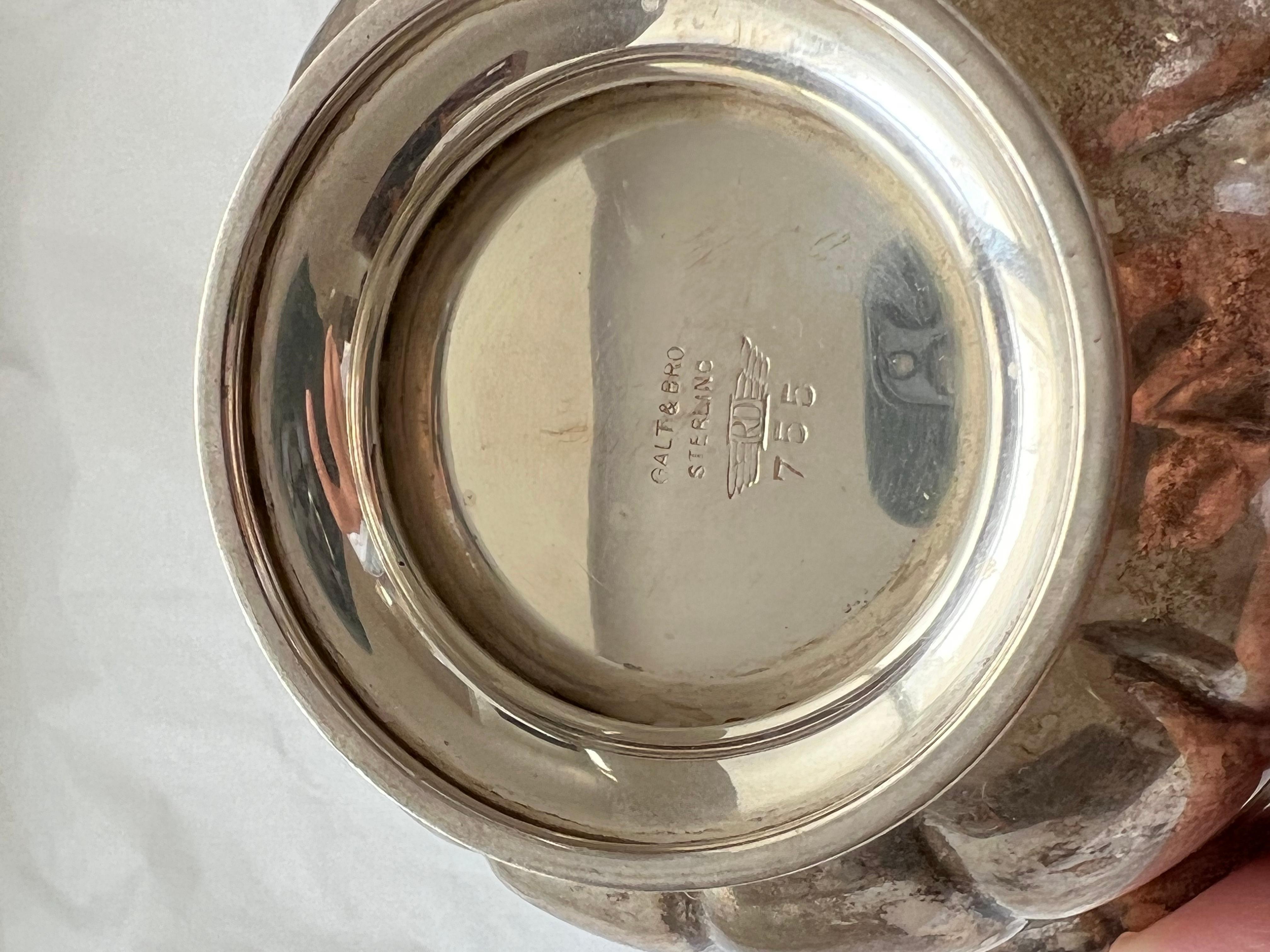 Antique Silver Cup Bowl Set Galt Vintage Estate Classic Decoration Kitchenware For Sale 1