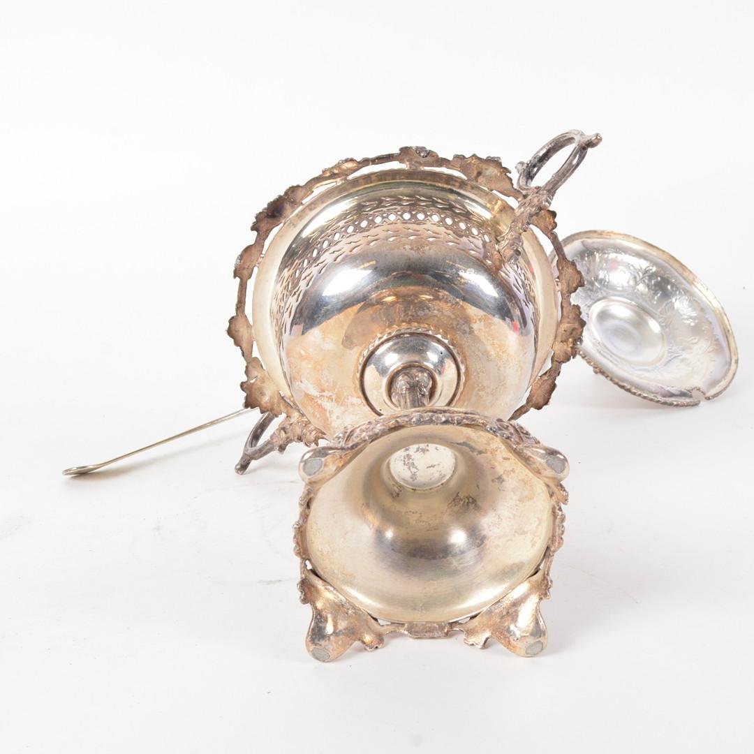 Swedish Antique Silver Cup, European Rococo Decorative Bowl Cup & Lid Sugar Bowl & Spoon