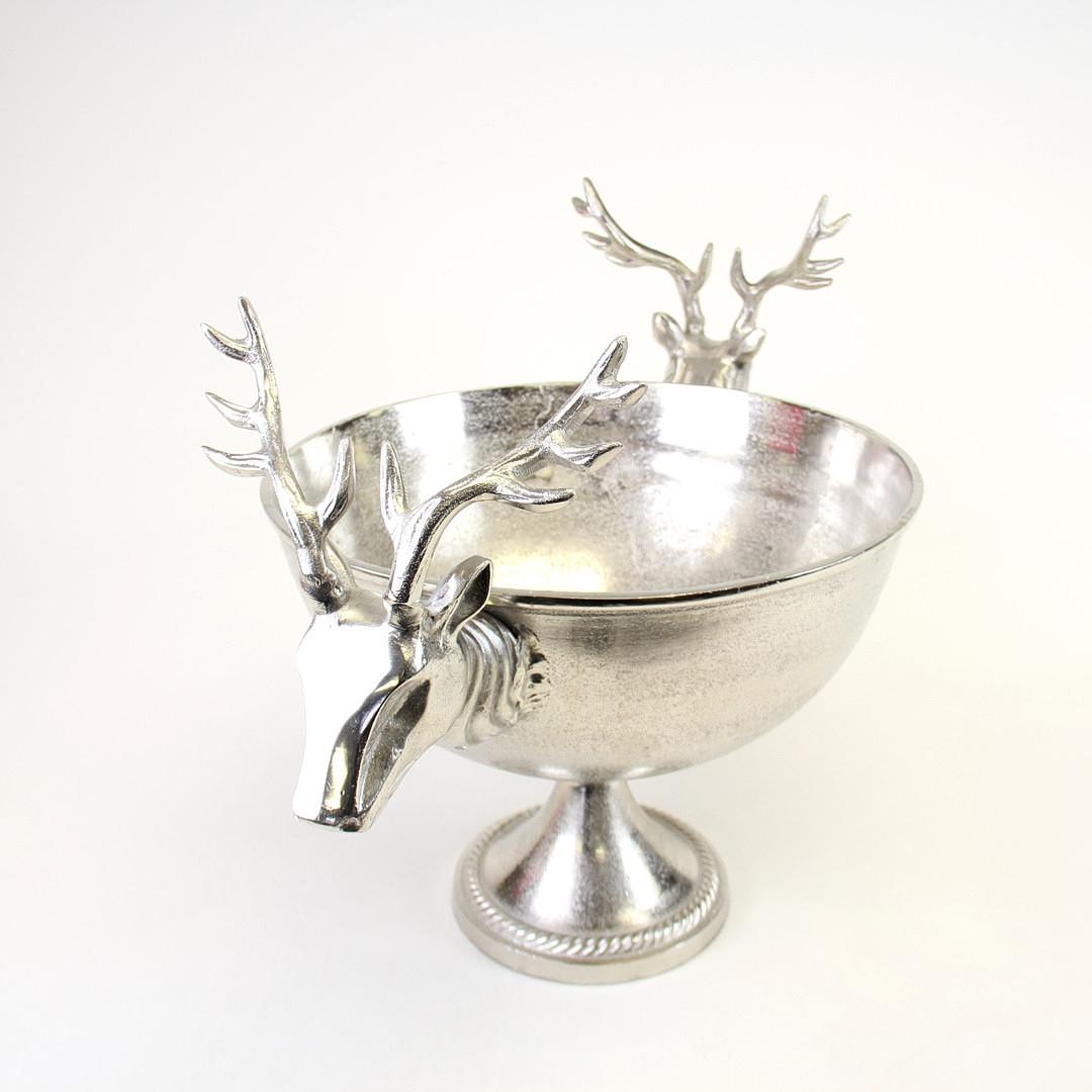 Art Deco Antique Silver Cup, Large ICE BUCKET European Decorative Bowl Cup Deer Head For Sale