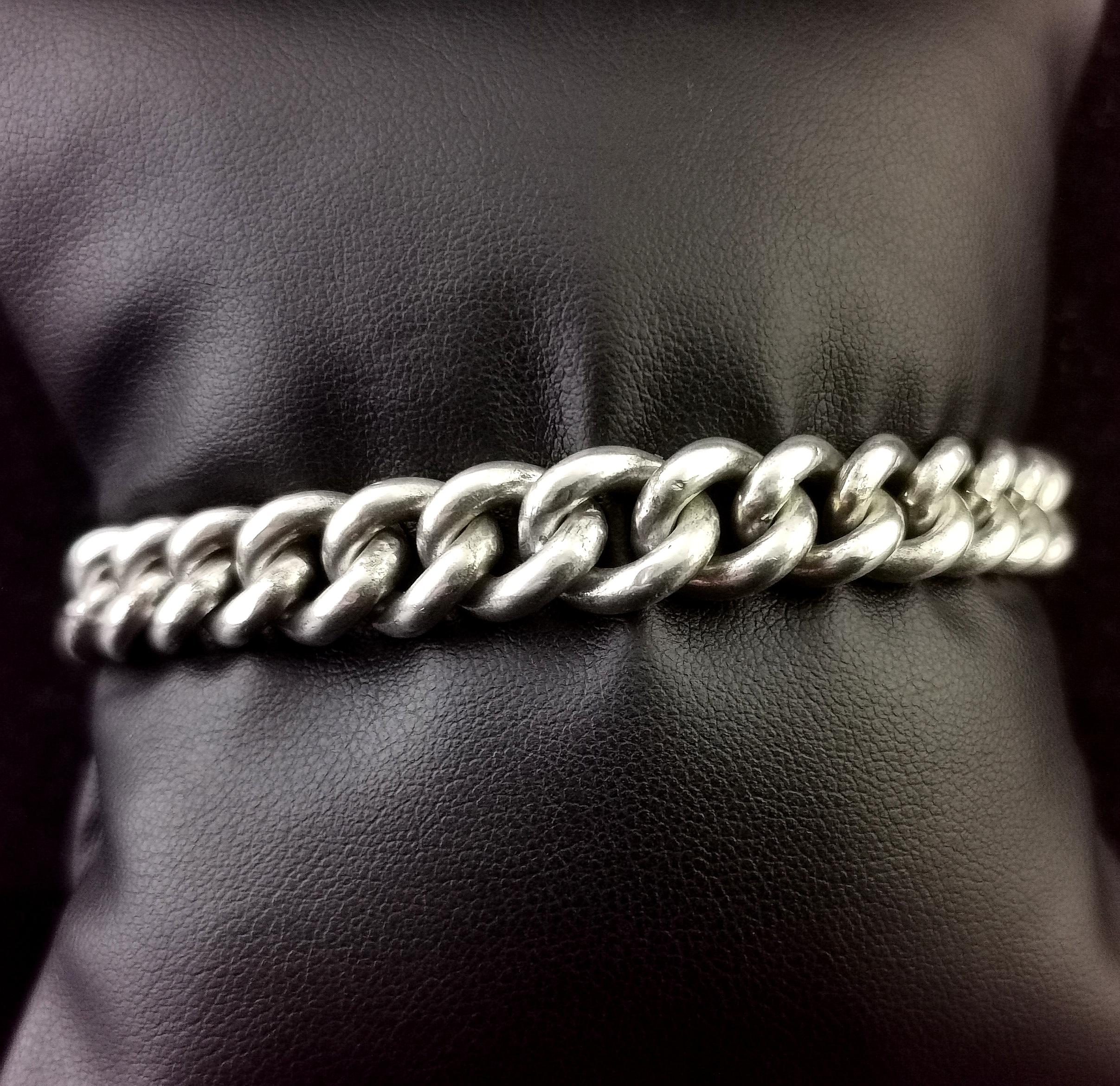 silver padlock bracelet