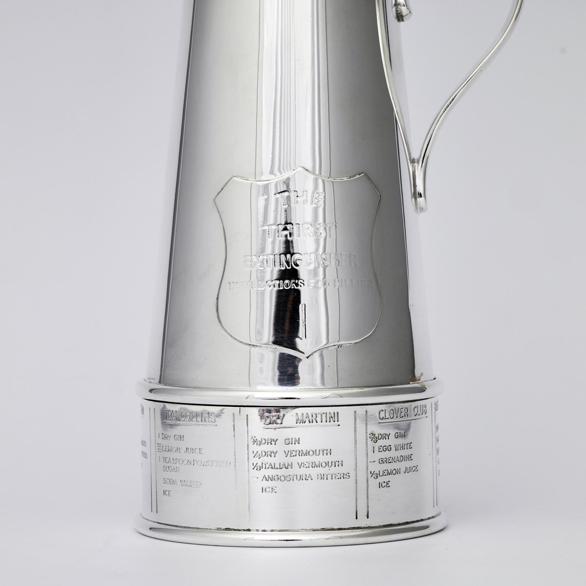 Thirst Extinguisher silver-plated cocktail shaker For Sale 11