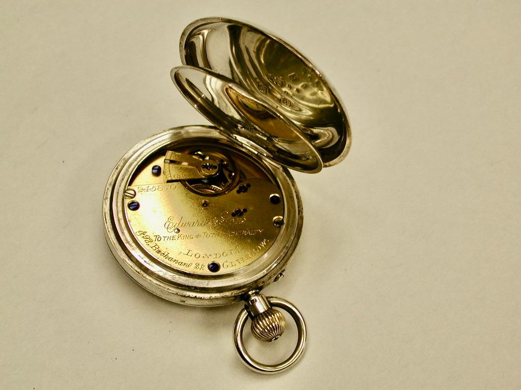 Antique Silver Demi-Hunter Pocket Watch, Dated 1903, Birmigham Assay 3