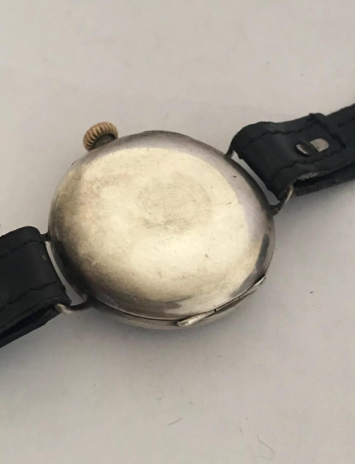 Antique Silver Dennison Case WWI Waltham Trench Watch 3