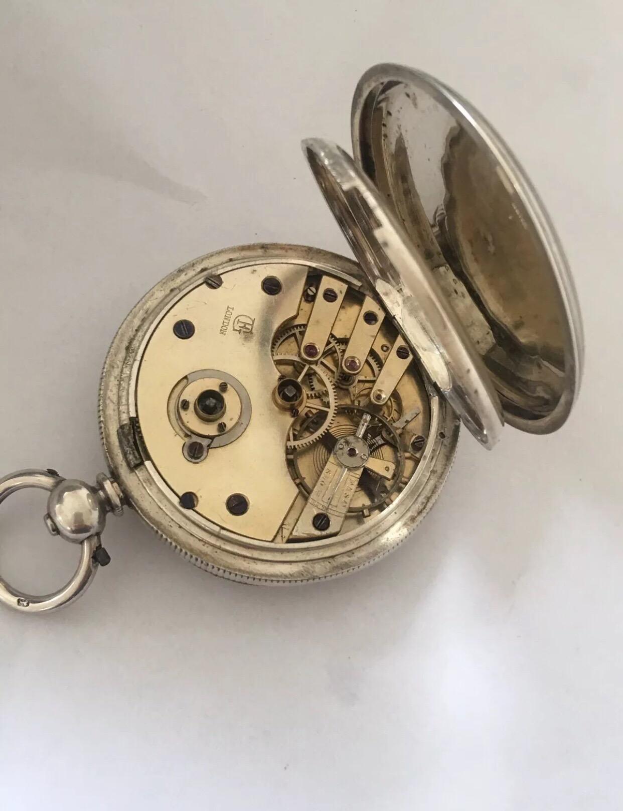 Antique Silver Dial Pocket Watch Signed GF London at 1stDibs