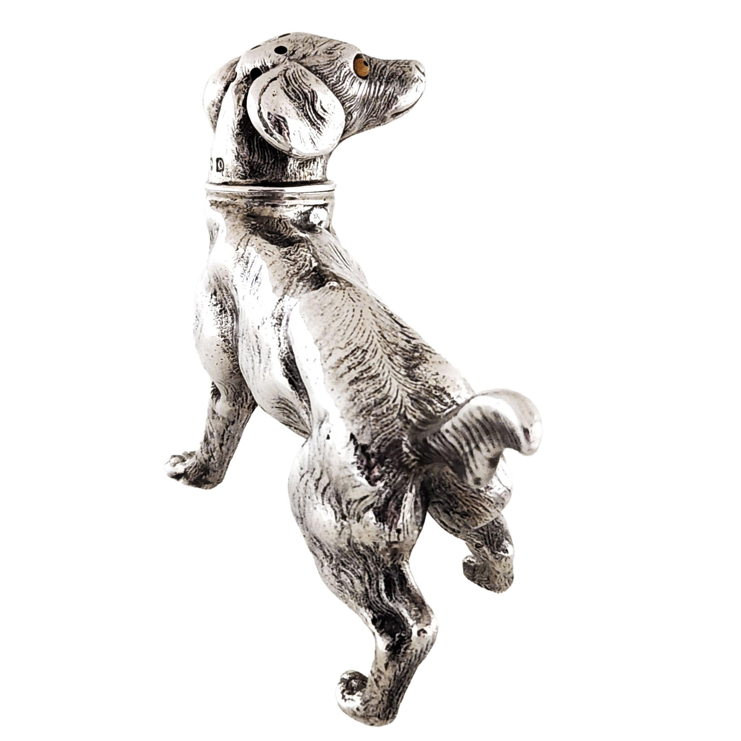 Antiguo pimentero de plata con forma de perro Novedad Birmingham 1913 siglo XX en venta