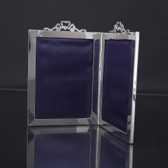 Antique Silver Double Folding Photograph Frame