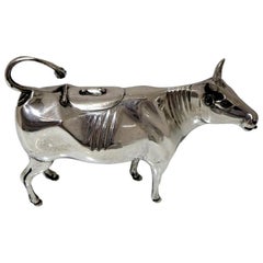 Antique Silver Dutch Cow Cream Jug, circa 1890