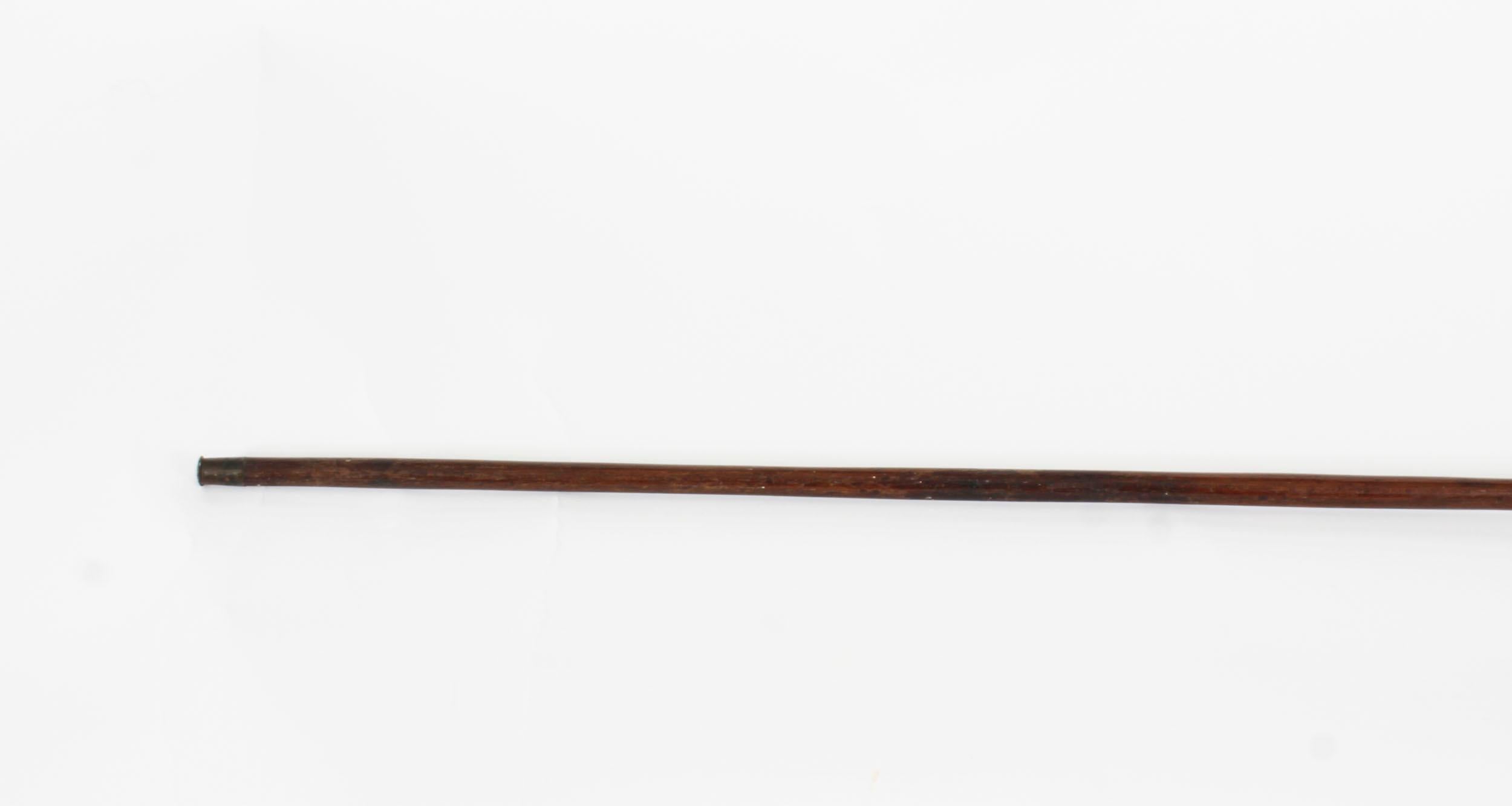 Antique Silver & Ebonised Watch Opera Cane Walking Stick 19th Century 5
