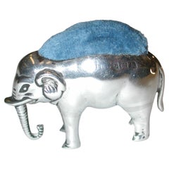 Antique Silver Elephant Pin Cushion Dated 1907 by Adie & Lovekin Ltd