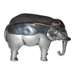 Antique Silver Elephant Pin Cushion, Dated 1908, Adie and Lovekin, Birmingham