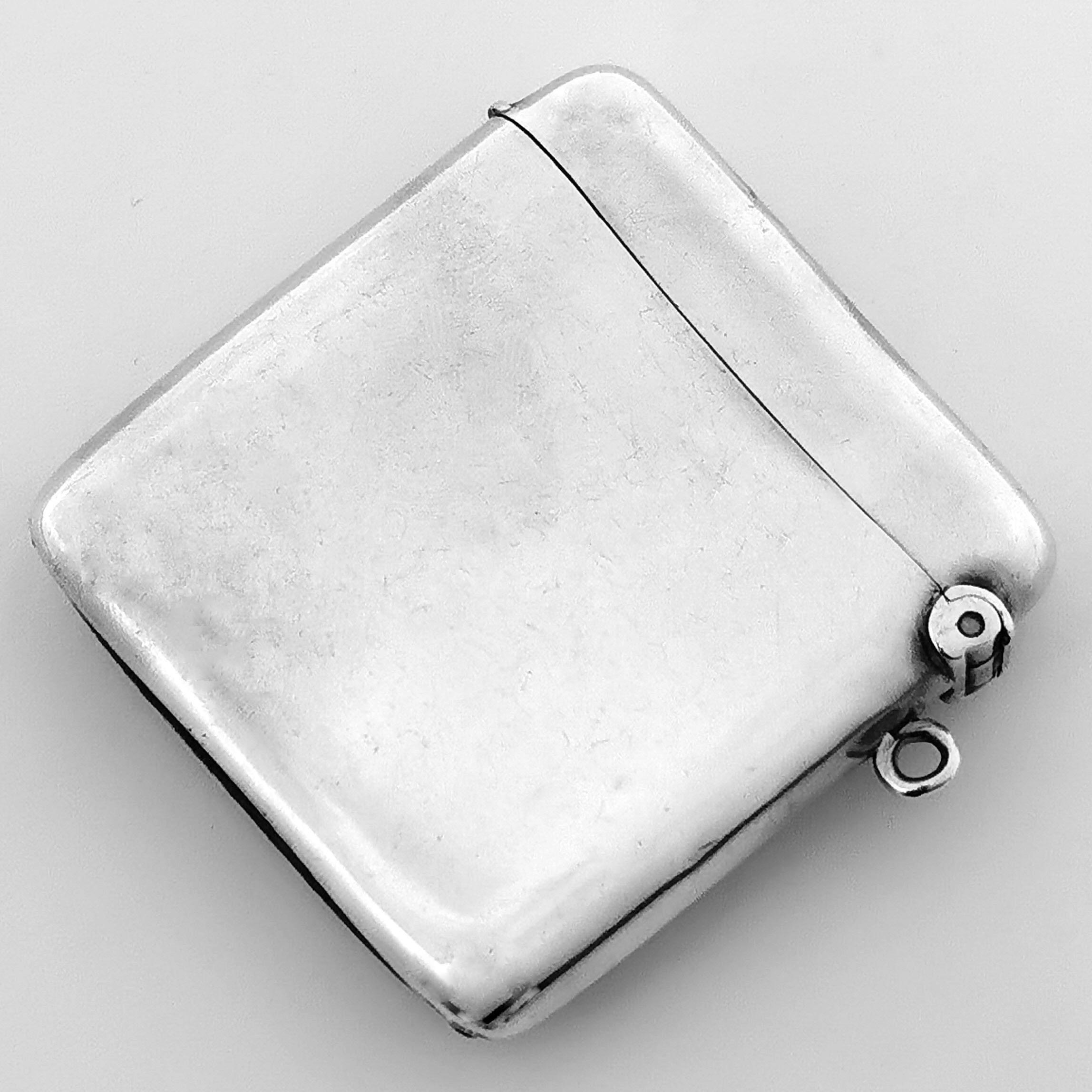 20th Century Antique Silver and Enamel Vesta Case / Match Holder 1902 Import Mark Erotic/Nude