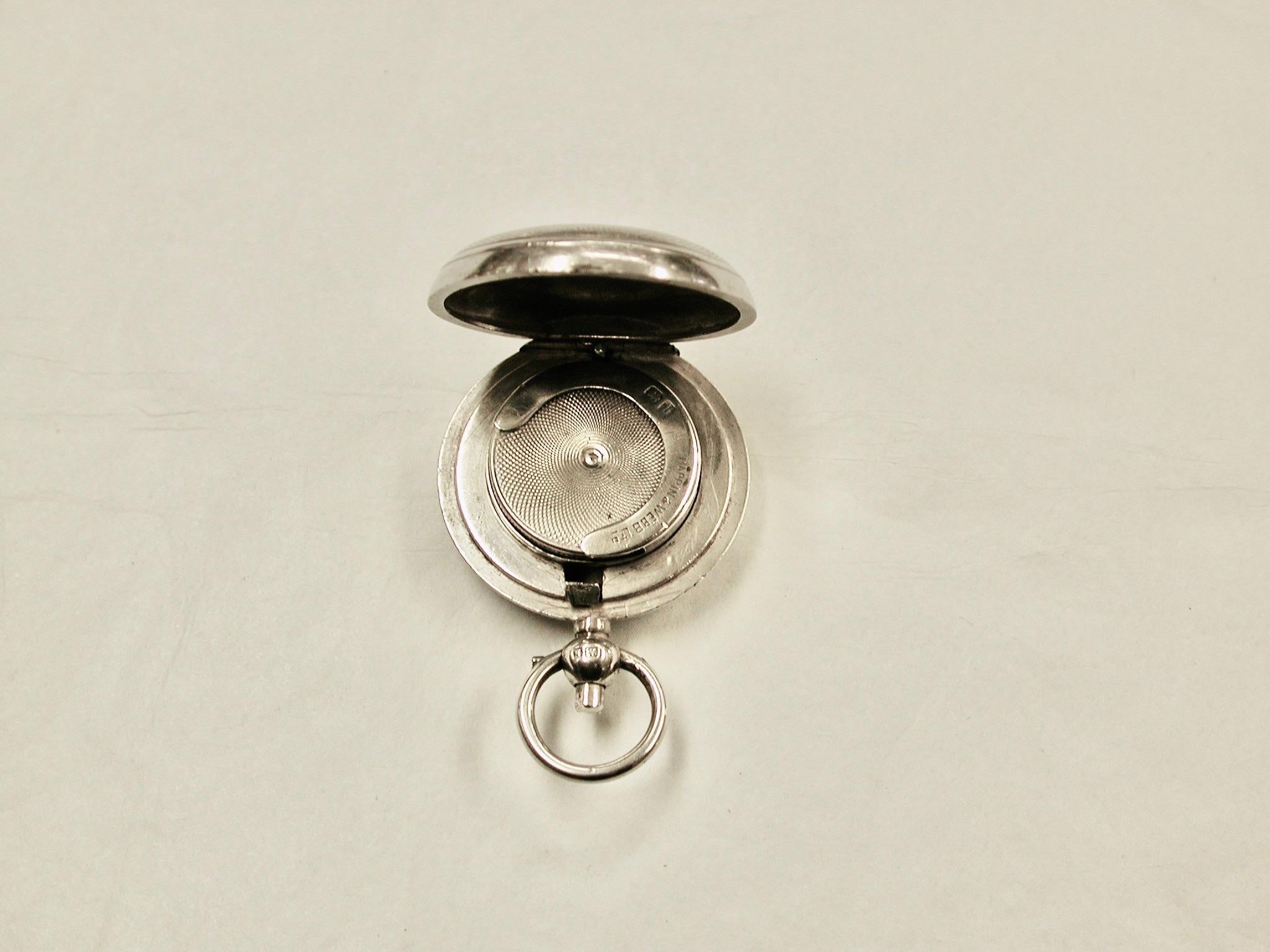 Edoardiano Antico astuccio per sovrani in argento tornito da A L Dennison Birmingham 1907 in vendita