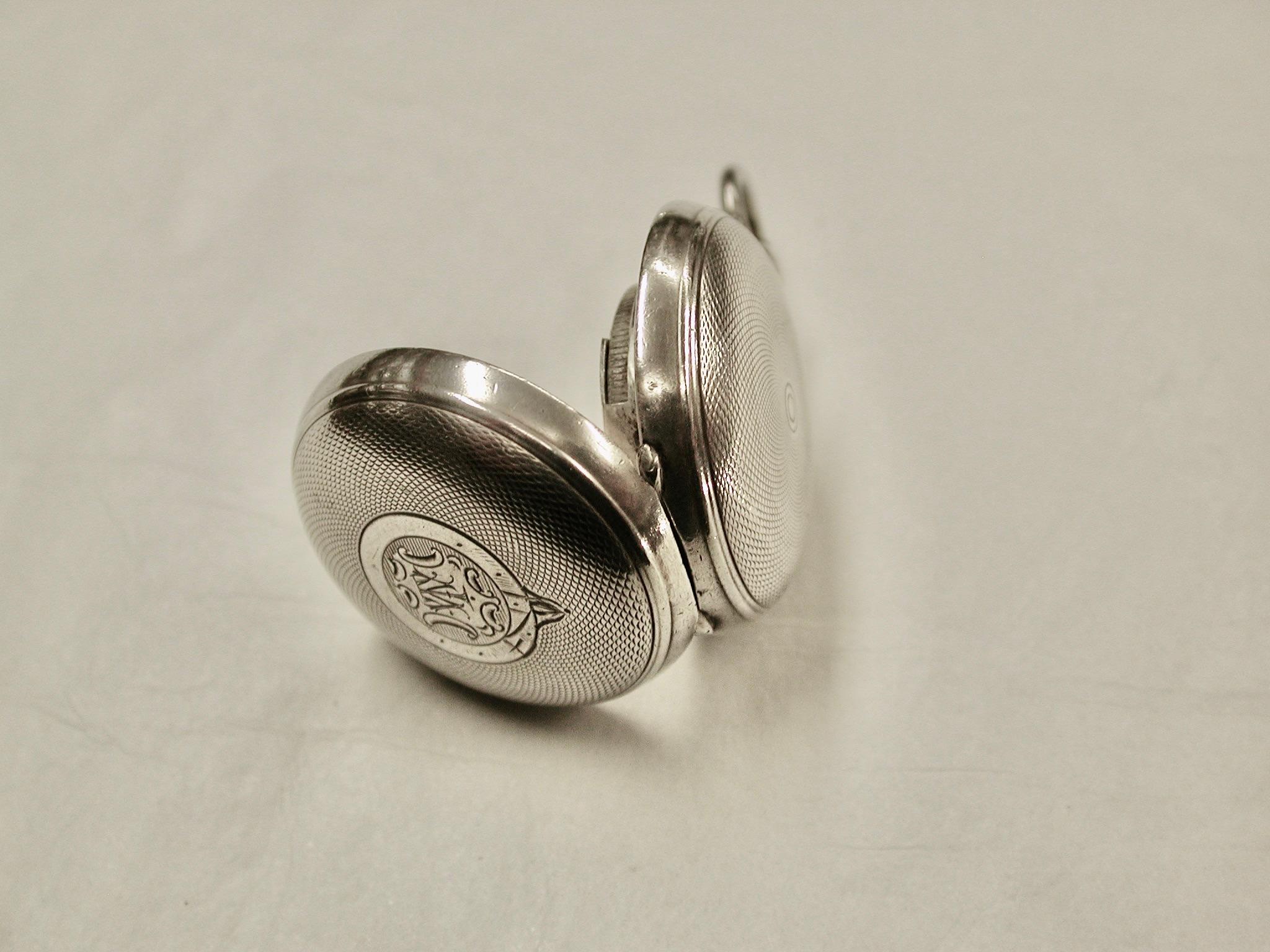Inglese Antico astuccio per sovrani in argento tornito da A L Dennison Birmingham 1907 in vendita