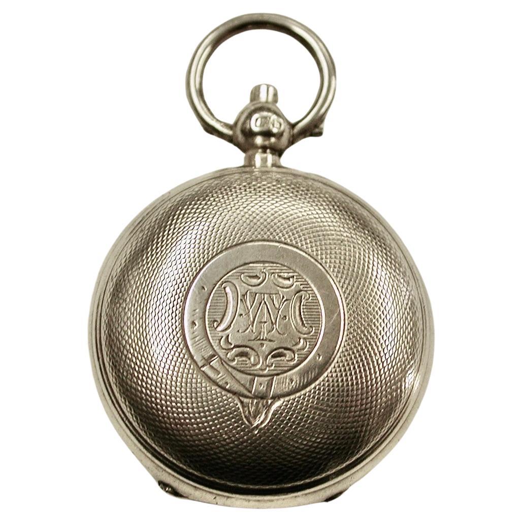 Antiguo estuche de plata torneada para soberano de A L Dennison Birmingham 1907