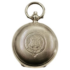 Antiguo estuche de plata torneada para soberano de A L Dennison Birmingham 1907
