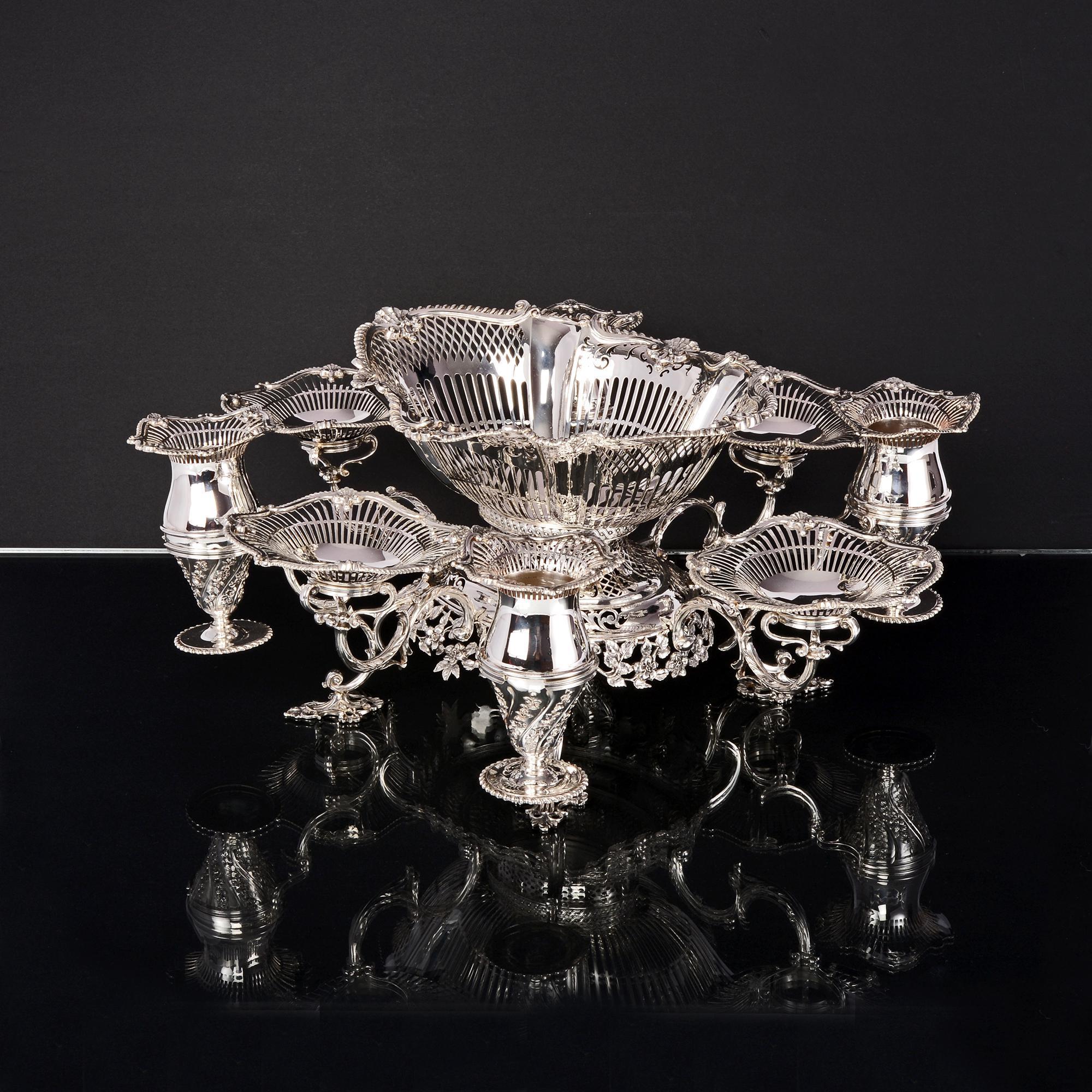 Antique Silver Epergne For Sale 2