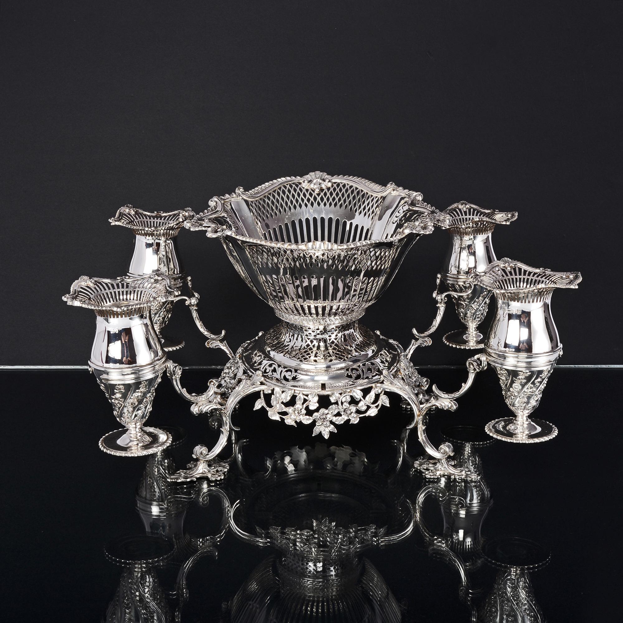 Antique Silver Epergne For Sale 3