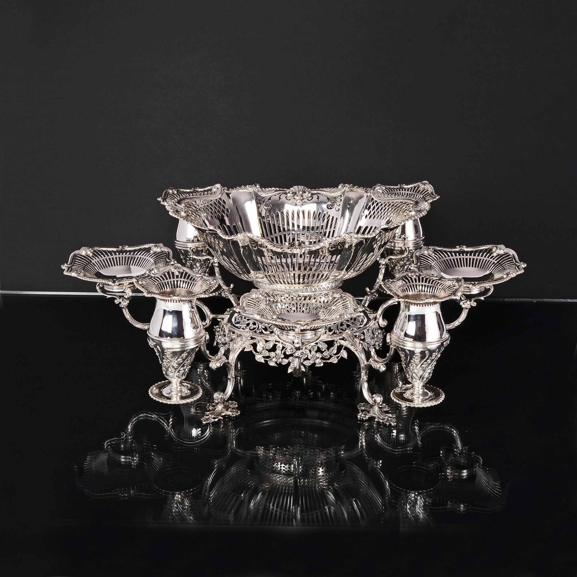 Antique Silver Epergne For Sale 1