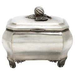 Boîte à etrog en argent ancien, design élégant, Pologne, XIXe siècle
