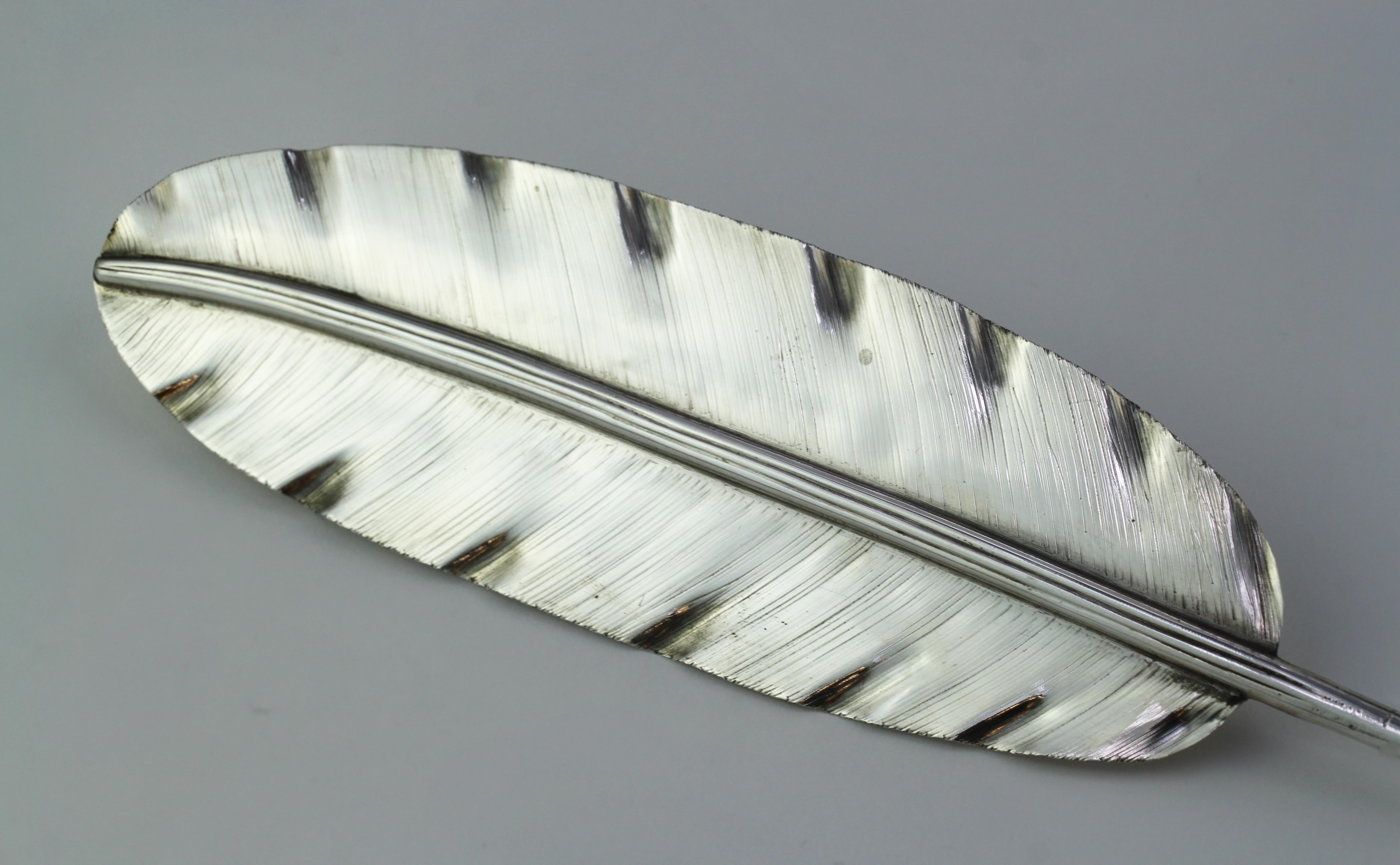 Mid-20th Century Antique Silver Feather Quill Dip Pen Holder, Carrington & Co, London 1936