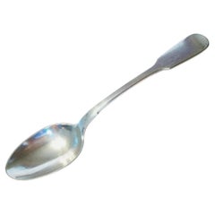 Antique Silver 'Fiddle Head' Tea/Dessert Spoon - Germany - Late 18th Century