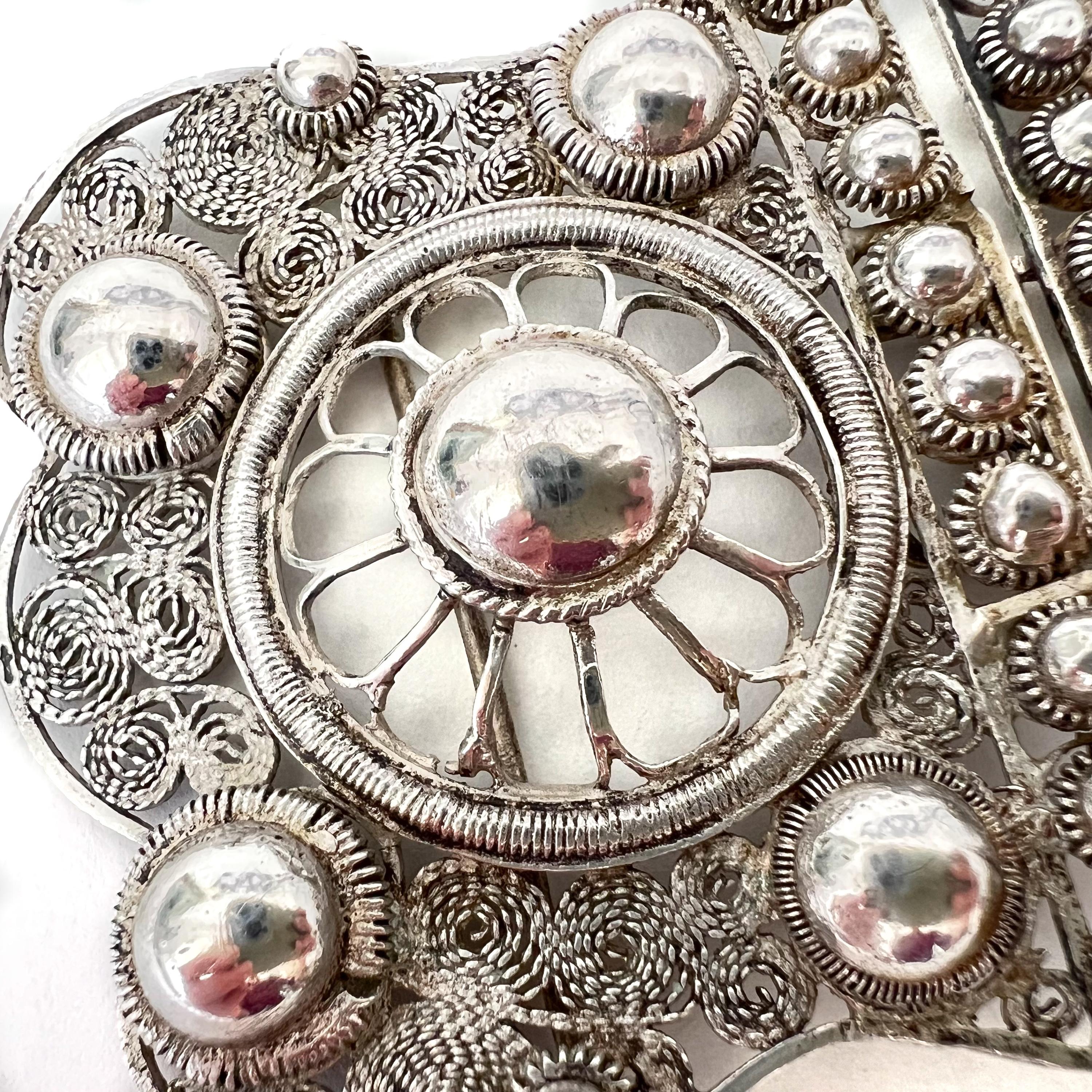 Antique Silver Filigree and Cannetille Openwork Buckle In Good Condition In Rotterdam, NL