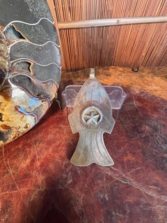 Talisman spirituel de protection en argent ancien, avec poisson et lune, Design/One