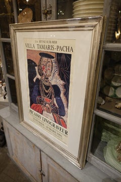 Poster d'exposition de Picasso encadré en argent ancien