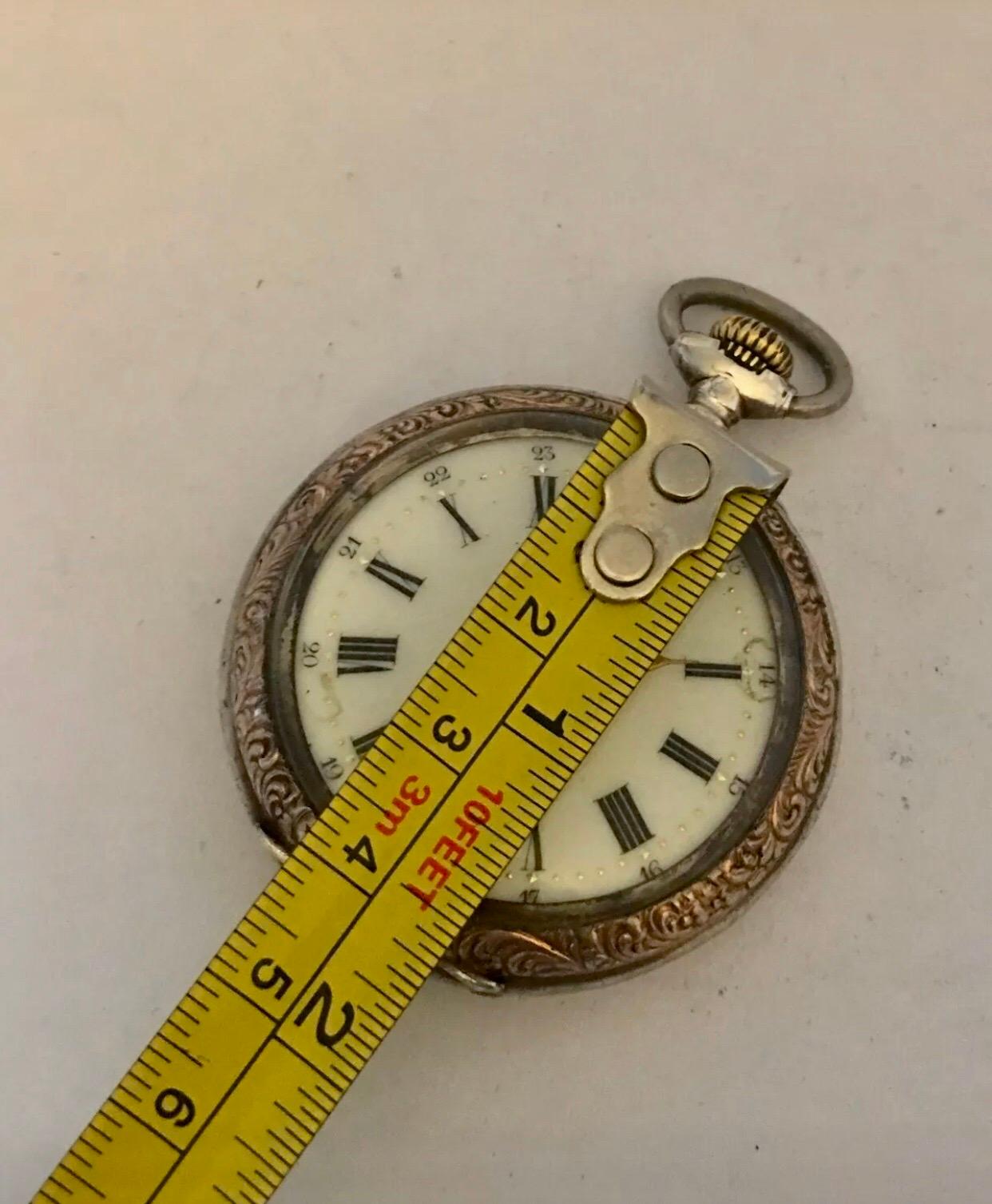 Antique Silver Full Engraved Case HandWinding Pocket Watch at 1stDibs