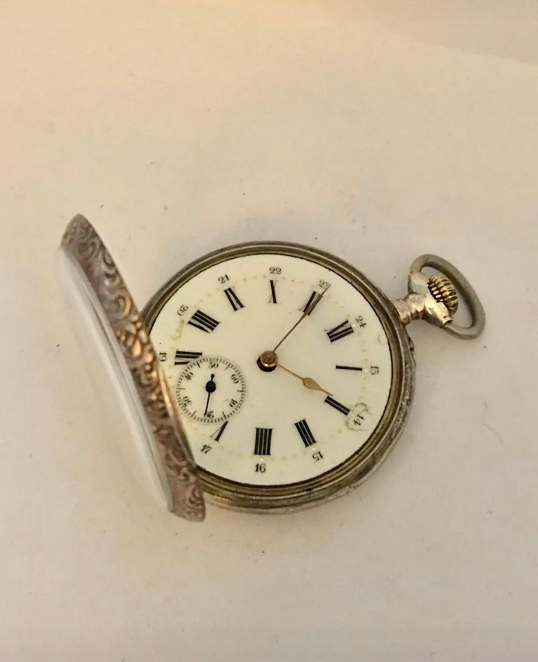 Antique Silver Full Engraved Case Hand-Winding Pocket Watch at 1stDibs ...