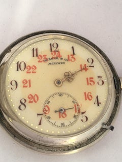 Antique Silver Full Hunter Hand Winding Pocket Watch