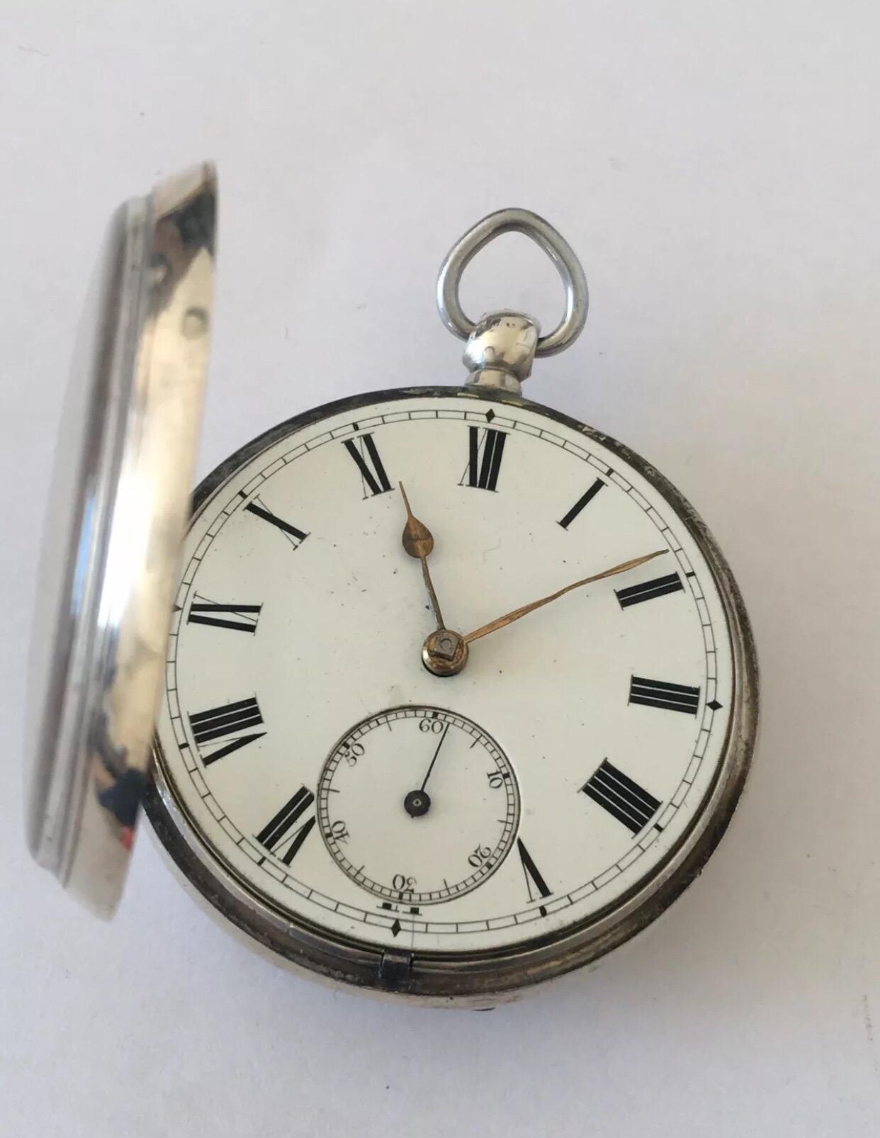 Women's or Men's Antique Silver Fusee Pocket Watch Signed Ashdown & Barlette, Maidstone For Sale