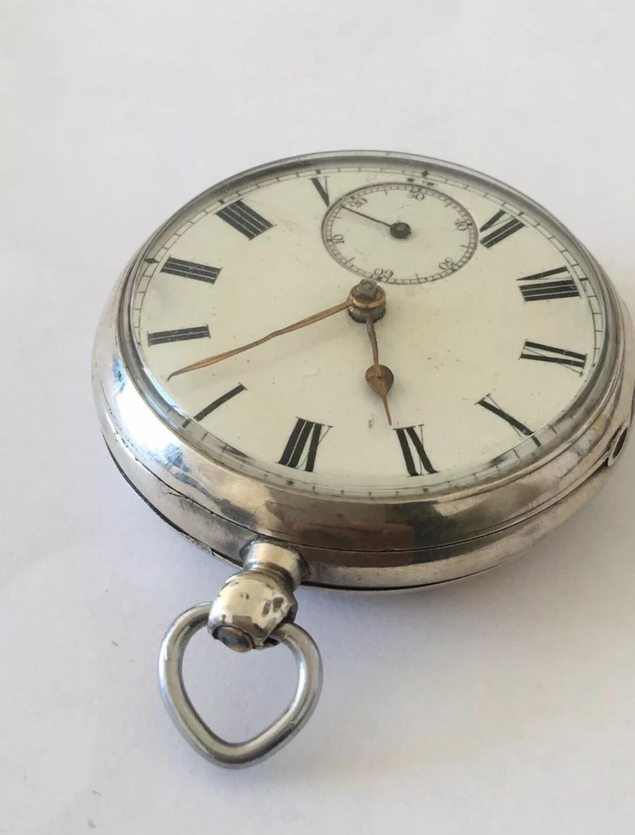 Antique Silver Fusee Pocket Watch Signed Ashdown & Barlette, Maidstone For Sale 4