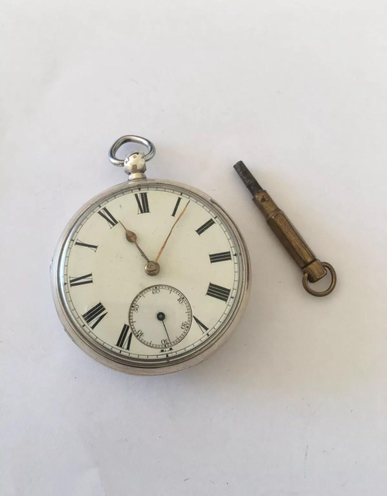 Antique Silver Fusee Pocket Watch Signed Ashdown & Barlette, Maidstone For Sale 5