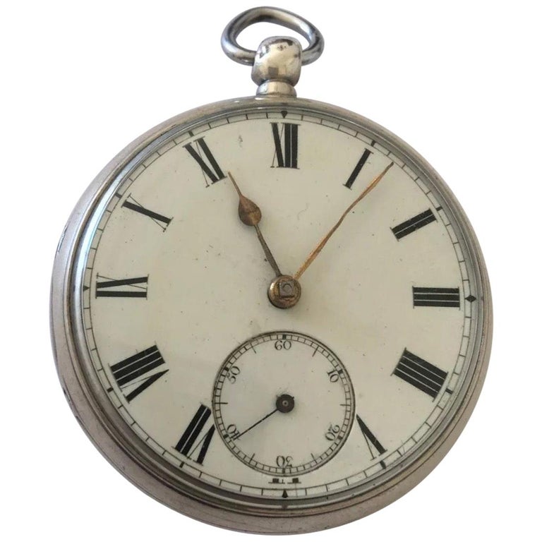 Antique Silver Fusee Pocket Watch Signed Ashdown and Barlette