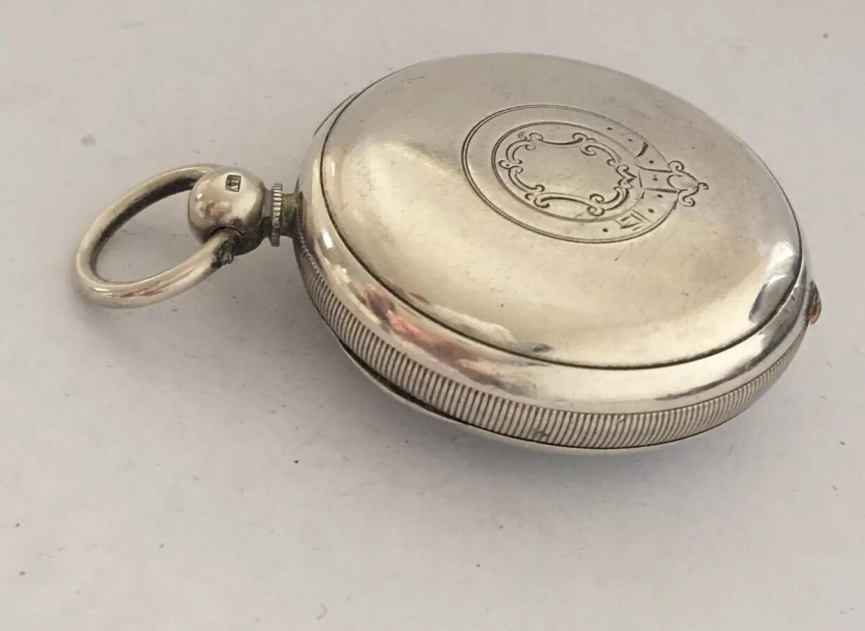 Antique Silver Fusee Pocket Watch Signed James Wood, Neston For Sale 4