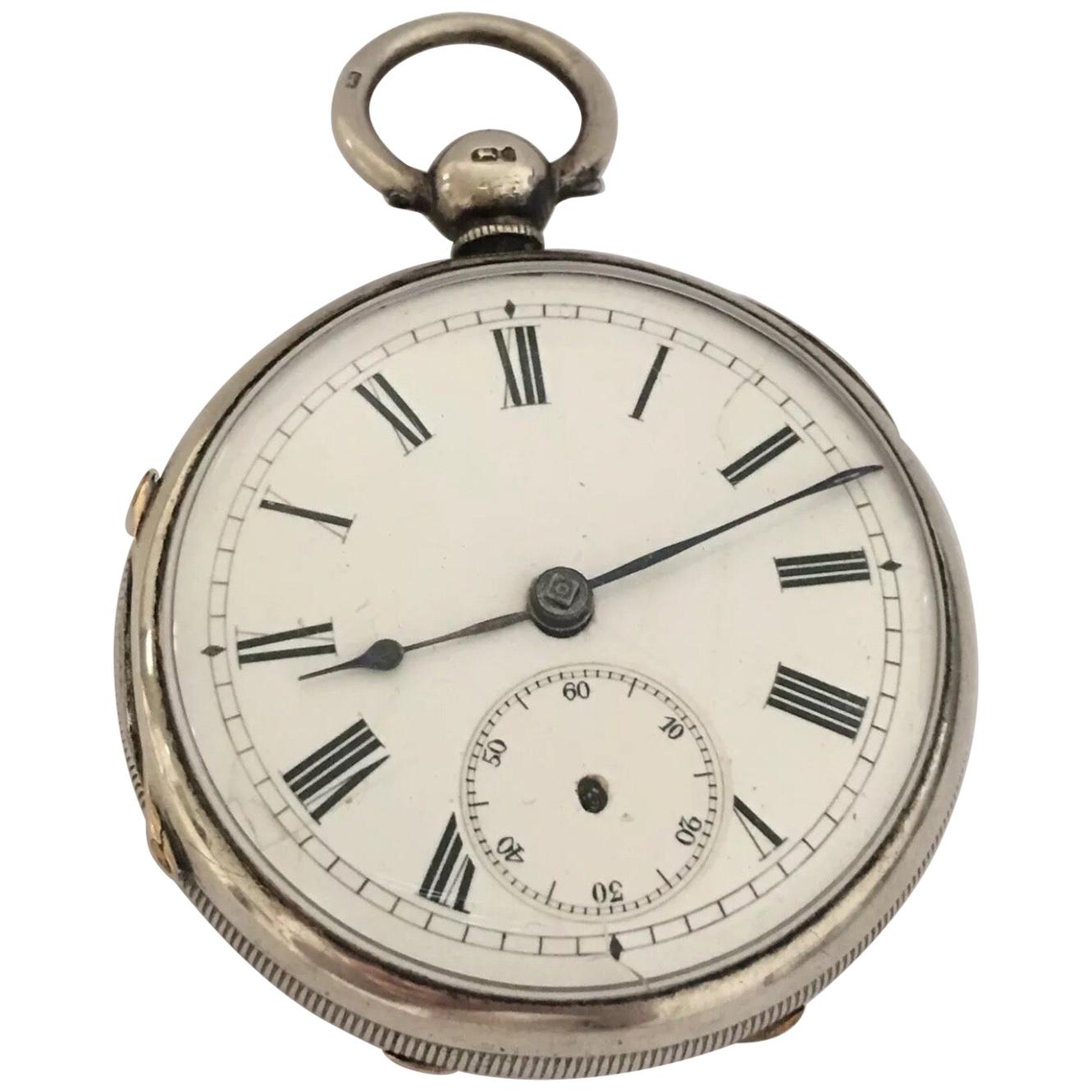 Antique Silver Fusee Pocket Watch Signed James Wood, Neston For Sale