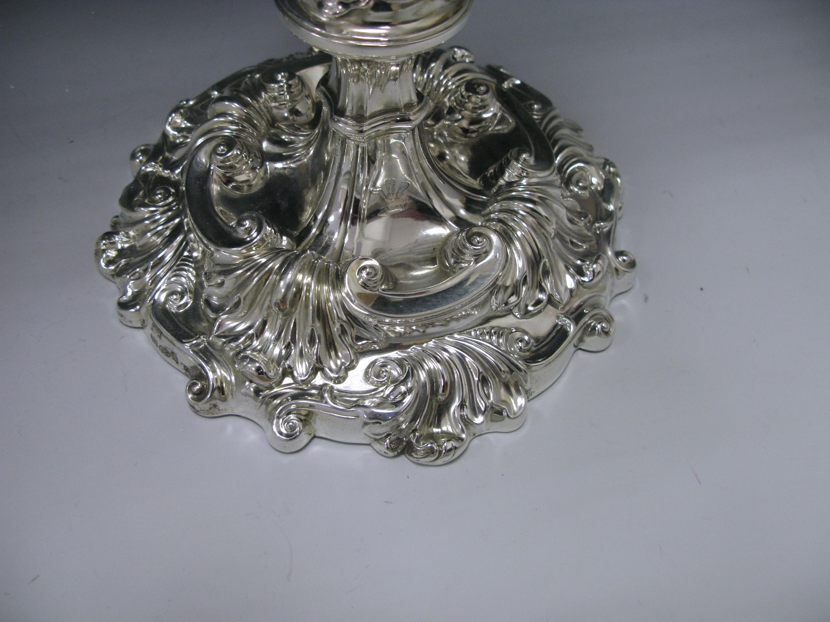 English Antique Silver George III Three-Light Candelabra For Sale