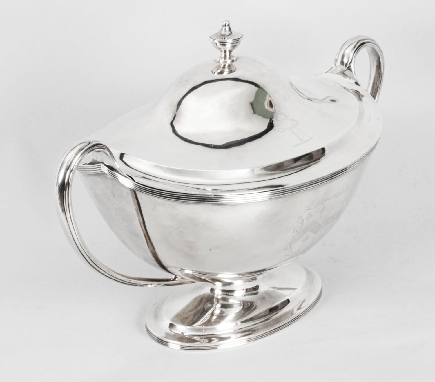 Early 19th Century Silver George III Tureen William Bennett 1808 Birchall and Hayne, 19th Century For Sale