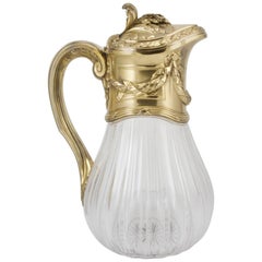 Antique Silver Gilt and Cristal Champagne Jug by Risler & Carré, Paris, 1900