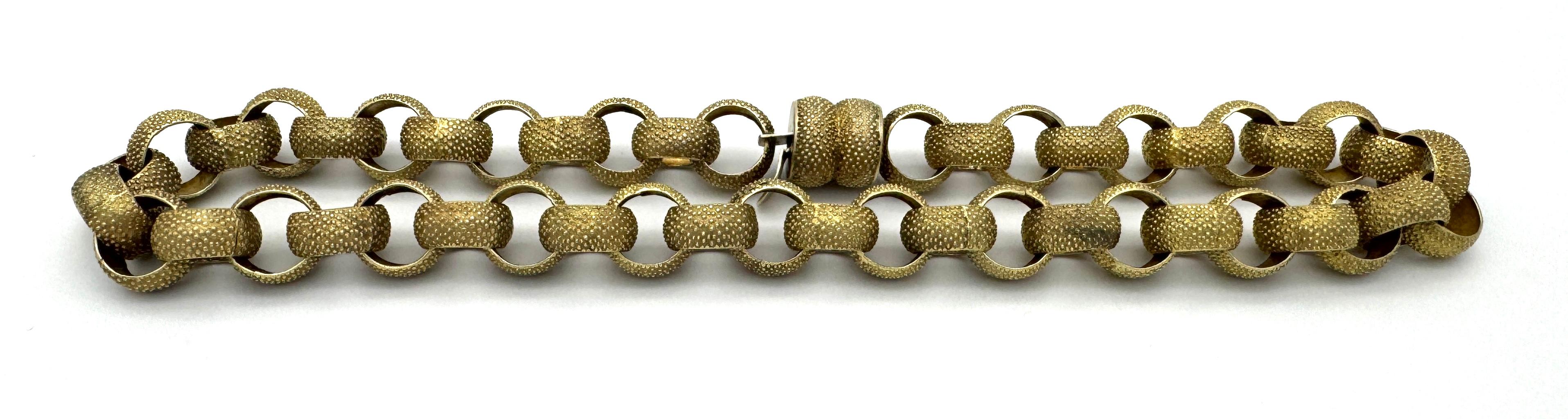 Antike Silber vergoldet Link Kette Halskette. im Zustand „Gut“ im Angebot in Munich, Bavaria