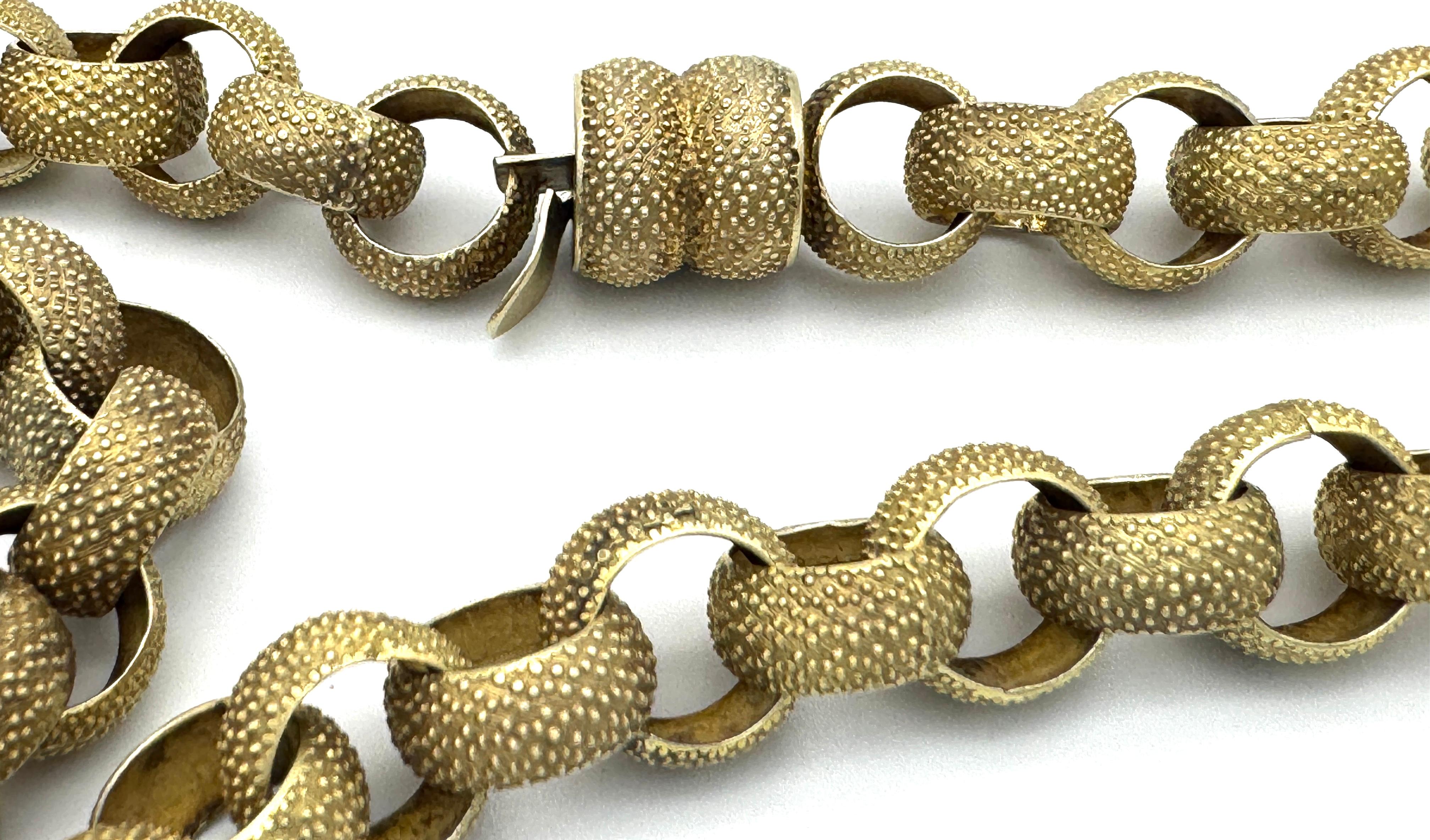 Antike Silber vergoldet Link Kette Halskette. für Damen oder Herren im Angebot