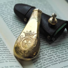 Antique Silver Gilt Scent Flask/Perfume Bottle with Coronet Engraving - c.1690