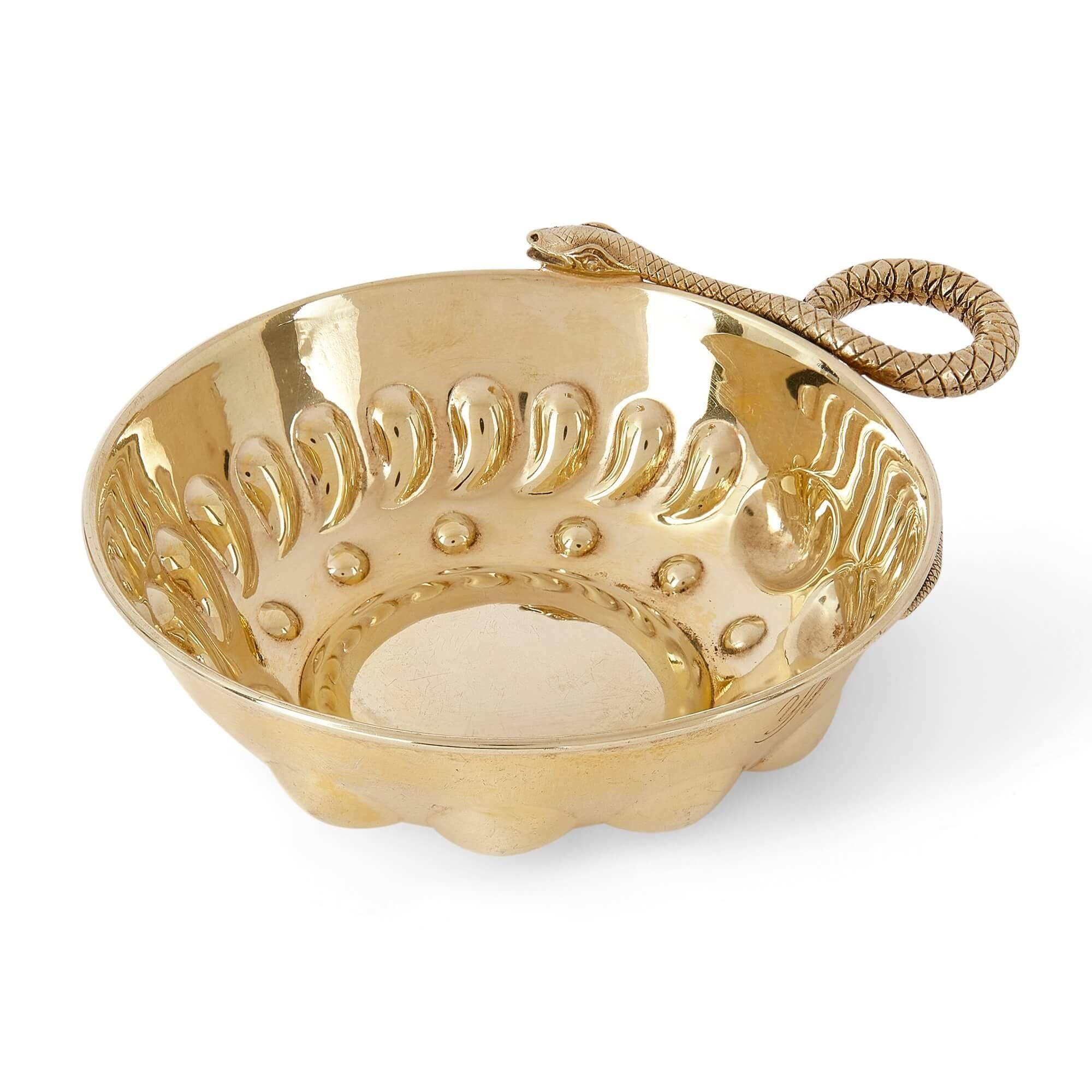 Antique Silver Gilt Set of 12 Finger Bowls For Sale at 1stDibs