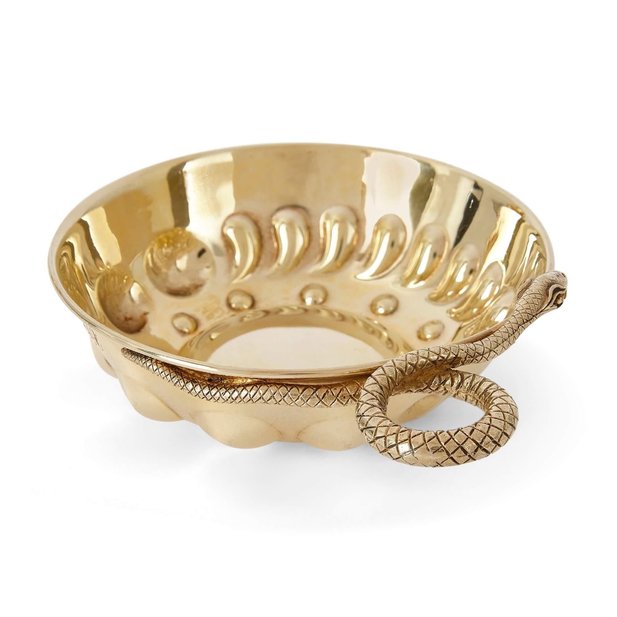 Antique Silver Gilt Set of 12 Finger Bowls For Sale at 1stDibs
