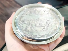 Antike vergoldete Silber-Tabakdose von Johann Christoph Treffler, 1695